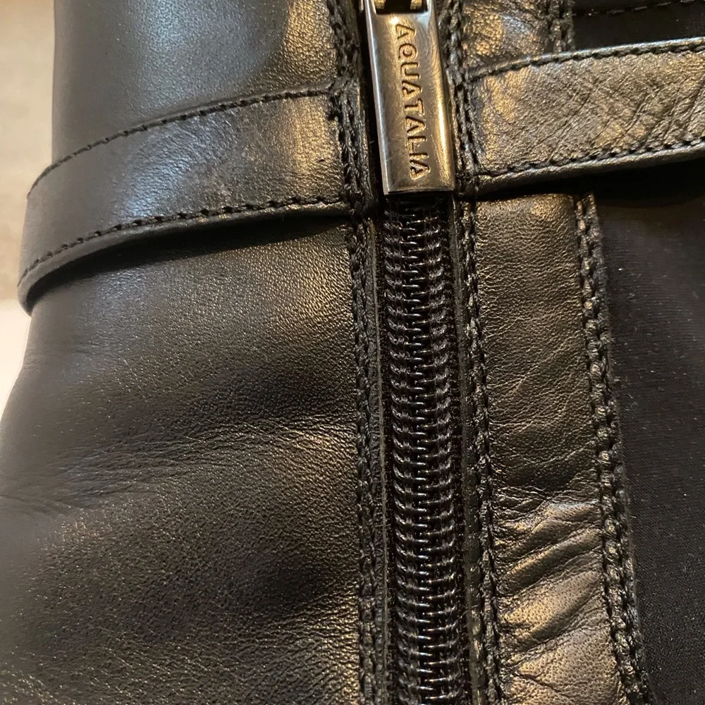 Aquatalia black ankle boot with buckle - Picture 12 of 13